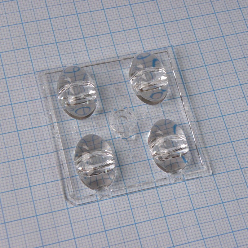 Групповая квадратная линза 50х50мм для 4 LED размером до 5050