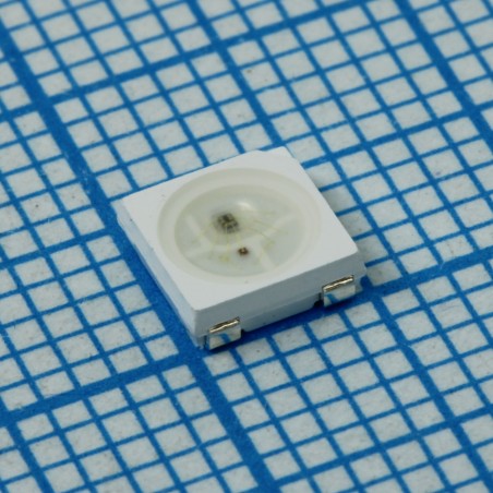 Светодиод RGB 5x5x1.6мм 120° 750/1350/750 мКд 2.2/3.2/3.2В с контроллером
