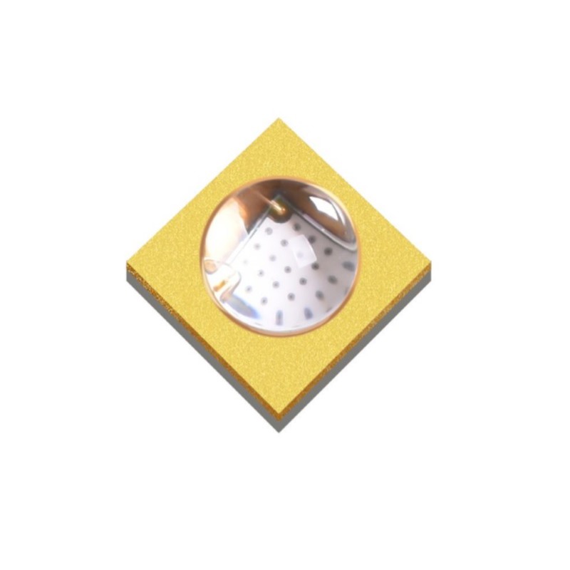 Ультрафиолетовый светодиод smd 3,7х3,7мм/395нм/мощность излучения 1800-2200мВт при 1000мА/3.4-4.2В/60° максимальный ток 1200мА