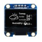 OLED 0.96" графический, 128x64, на плате, белый, контроллер IC SSD1306BZ, интерфейс I2C, Uпит-3v, -40...+80°С