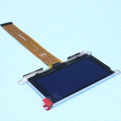OLED 2.7" графический с рамкой, 128x64, COG, белый, 89,7 х 47,2 мм, интерфейс 6800, 8080, SPI, I2C, -40...+80 С