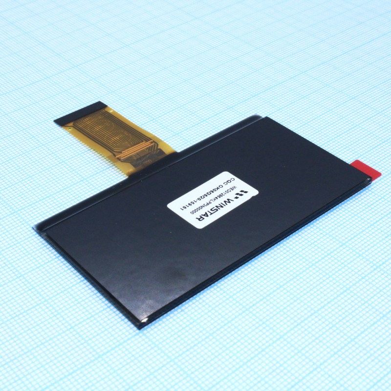 OLED 2.7" графический, 128х64, COG, желтый, интерф. 6800,8080,SPI,I2C, driver SSD1309ZC, VDD 3В, -40 ... 80 C FPC 31pin