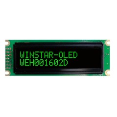 OLED символьный 16х2 (1602D), COB, зеленый, 8-битный паралл. интерфейс, VDD -5В, -40...+80С