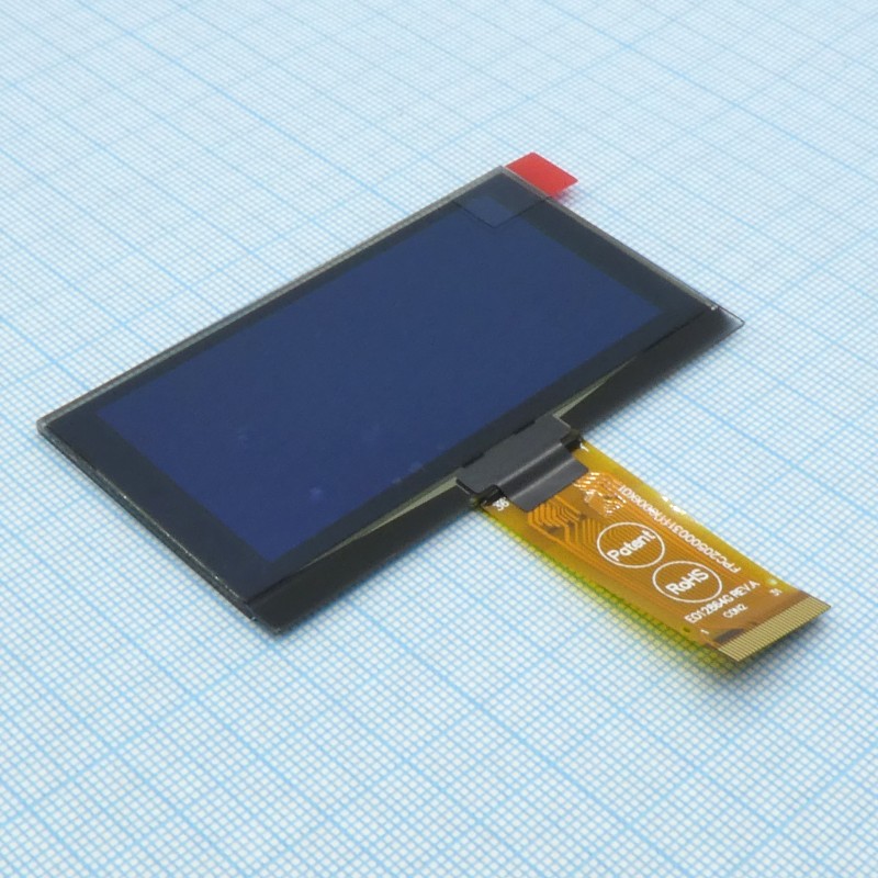 OLED 2.7" графический, 128х64, COG, зеленый, интерф. 6800,8080,SPI,I2C, driver SSD1309ZC, VDD 3В, -40 ... 80 C