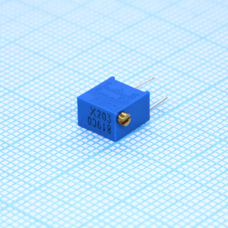 Потенциометр многооборотный керметный 20кОм 0.25Вт PC PIN
