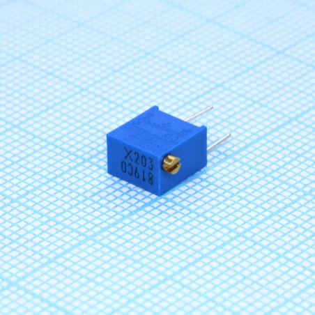 Потенциометр многооборотный керметный 20кОм 0.25Вт PC PIN