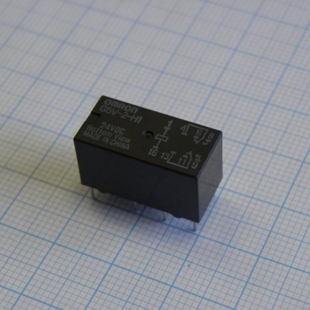Сигнальное реле 24VDC 1A DPDT (20,5x10,1x11,5мм) THT