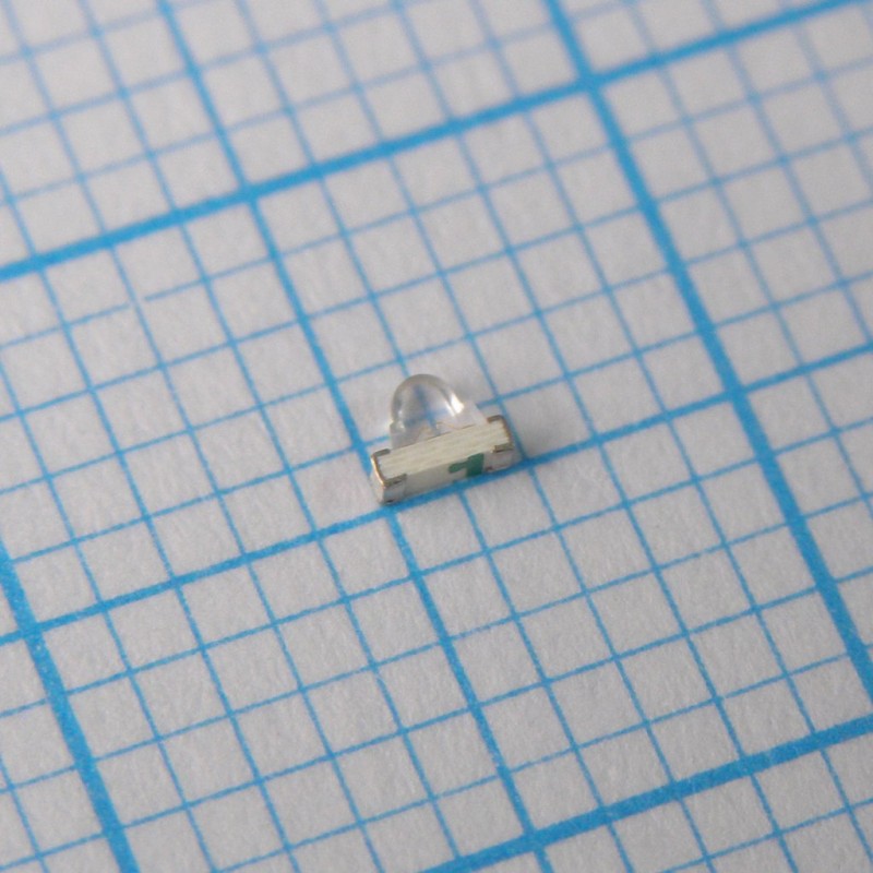 Светодиод smd 1,8х0,6мм/зеленый/535нм/1900-3200мкд/прозрачный/25°/угловой