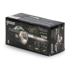 Фонарь ручной аккумуляторный GFL209 10Вт 250лм Li-ion 1200мА.ч LED GAUSS GF209