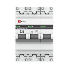 Выключатель автоматический модульный 3п C 5А 4.5кА ВА 47-63 PROxima EKF mcb4763-3-05C-pro