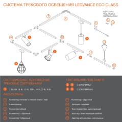 Аксессуар для трекового светильника ECO TRACKRAIL1PH CUBE ADPT WH LEDVANCE 4099854256523
