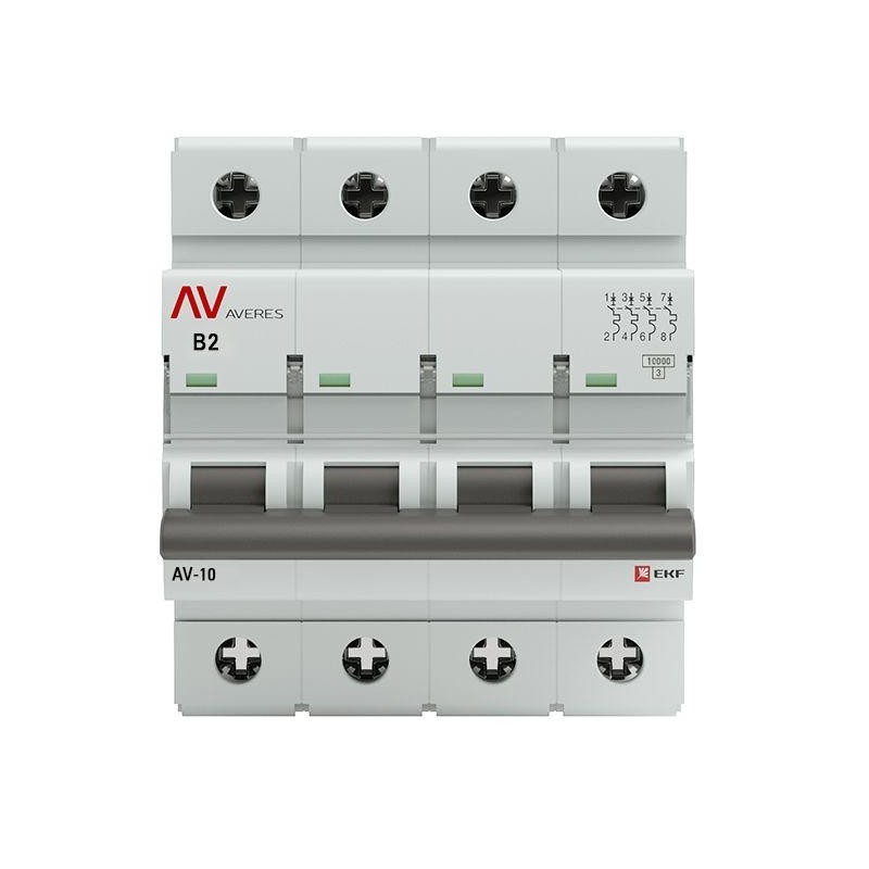 Выключатель автоматический модульный 4п B 2А 10кА AV-10 AVERES EKF mcb10-4-02B-av Выключатель автоматический модульный 4п B 2А 10кА AV-10 AVERES EKF mcb10-4-02B-av