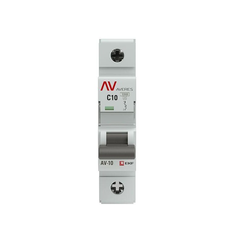 Выключатель автоматический модульный 1п C 10А 10кА AV-10 AVERES EKF mcb10-1-10C-av