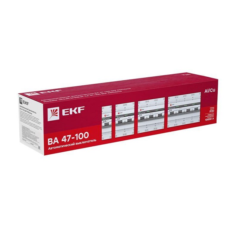 Выключатель автоматический модульный 1п D 20А 10кА ВА 47-100 PROxima EKF mcb47100-1-20D-pro