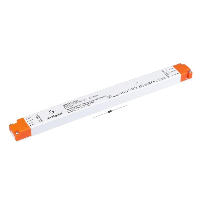 Блок питания ARV-SP-24100-PFC-DT8-CCT-LONG (24В 4.16А 100Вт) IP20 пластик Arlight 047031 Блок питания ARV-SP-24100-PFC-DT8-CCT-LONG (24В 4.16А 100Вт) IP20 пластик Arlight 047031