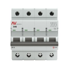 Выключатель автоматический модульный 4п B 40А 6кА AV-6 AVERES EKF mcb6-4-40B-av