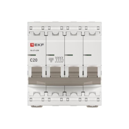 Выключатель автоматический 4п C 20А 4.5кА ВА 47-63N PROxima EKF M634420C