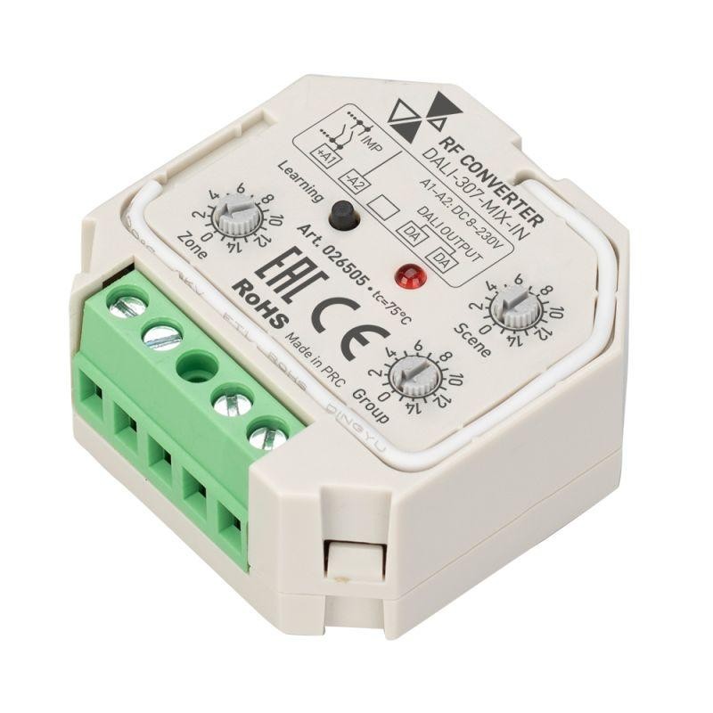 Конвертер RF-сигнала DALI-307-MIX-IN (DALI-BUS RF PUSH) пластик INTELLIGENT ARLIGHT 026505 Конвертер RF-сигнала DALI-307-MIX-IN (DALI-BUS RF PUSH) пластик INTELLIGENT ARLIGHT 026505