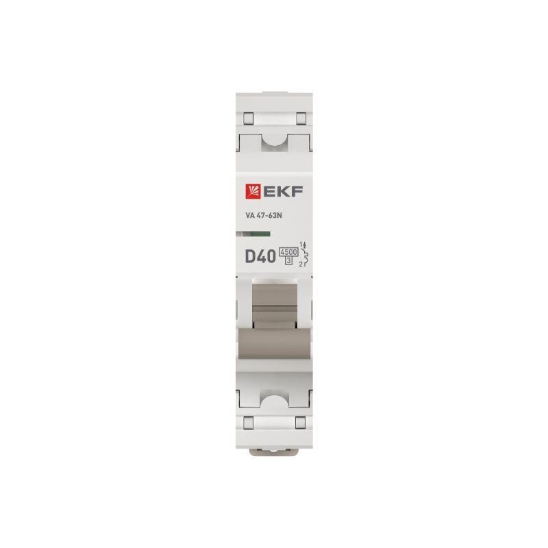Выключатель автоматический 1п D 40А 4.5кА ВА 47-63N PROxima EKF M634140D Выключатель автоматический 1п D 40А 4.5кА ВА 47-63N PROxima EKF M634140D