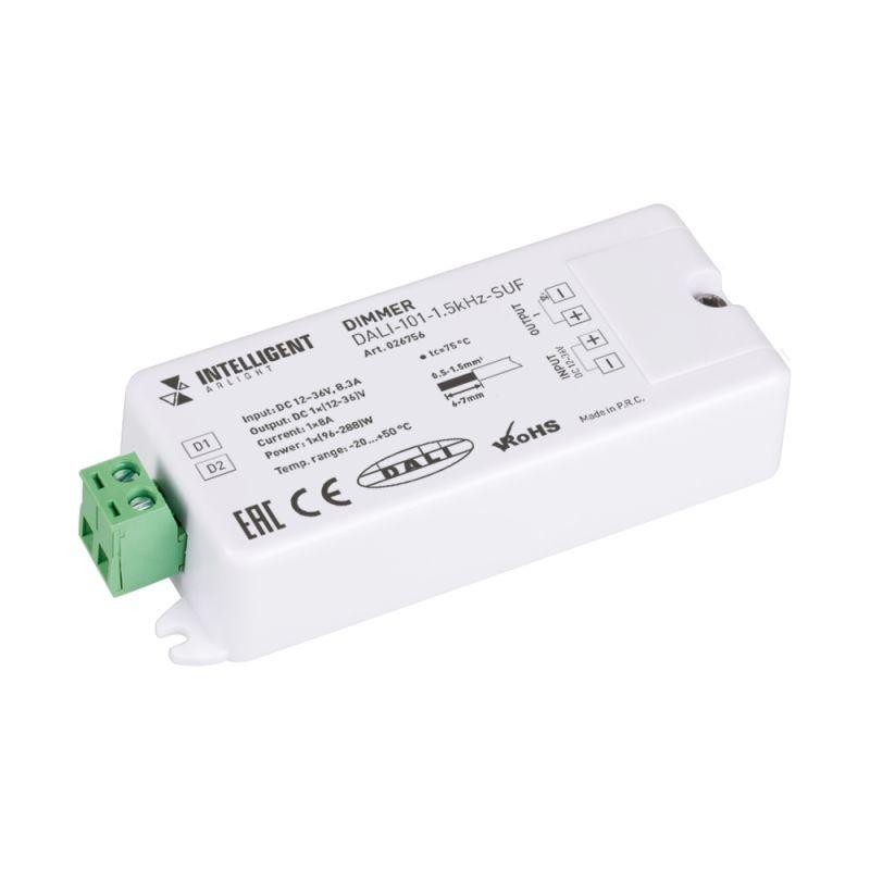 Диммер DALI-101-1.5kHz-SUF (12-36В 1х8А) (IP20 пластик) INTELLIGENT ARLIGHT 026756 Диммер DALI-101-1.5kHz-SUF (12-36В 1х8А) (IP20 пластик) INTELLIGENT ARLIGHT 026756