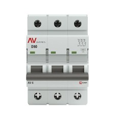 Выключатель автоматический модульный 3п D 50А 6кА AV-6 AVERES EKF mcb6-3-50D-av