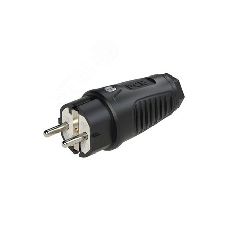 Вилка каб 16A/250V/2P+E/IP54 корпус черный, маркер черный