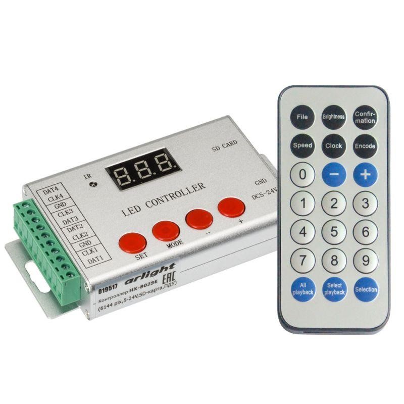 Контроллер HX-802SE-2 (6144 pix 5-24В SD-карта ПДУ) Arlight 022992 Контроллер HX-802SE-2 (6144 pix 5-24В SD-карта ПДУ) Arlight 022992