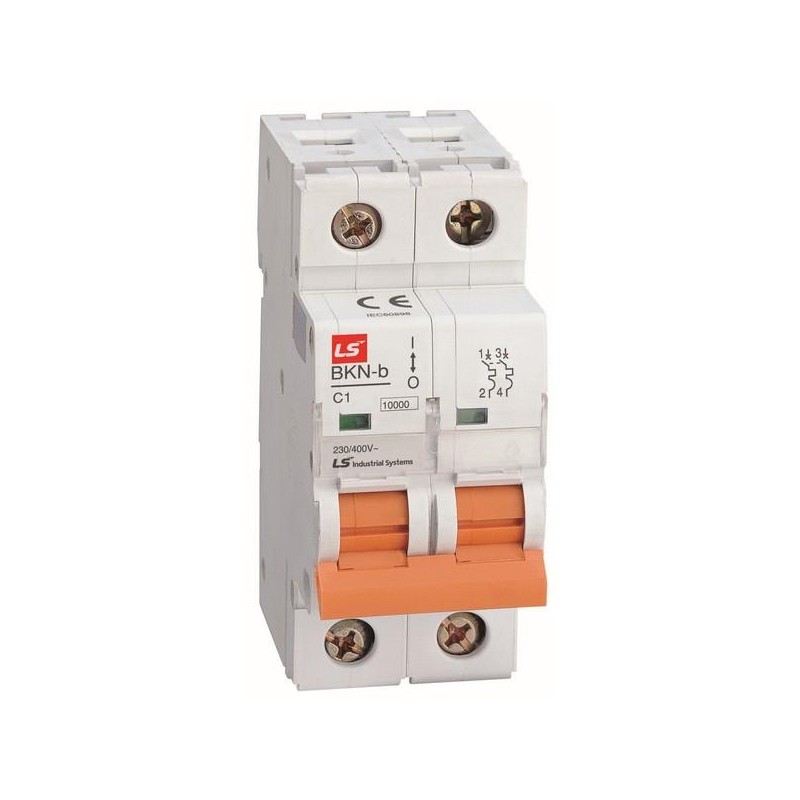 Выключатель автоматический модульный 2п D 10А 10кА BKN-b LS Electric 061206748B Выключатель автоматический модульный 2п D 10А 10кА BKN-b LS Electric 061206748B