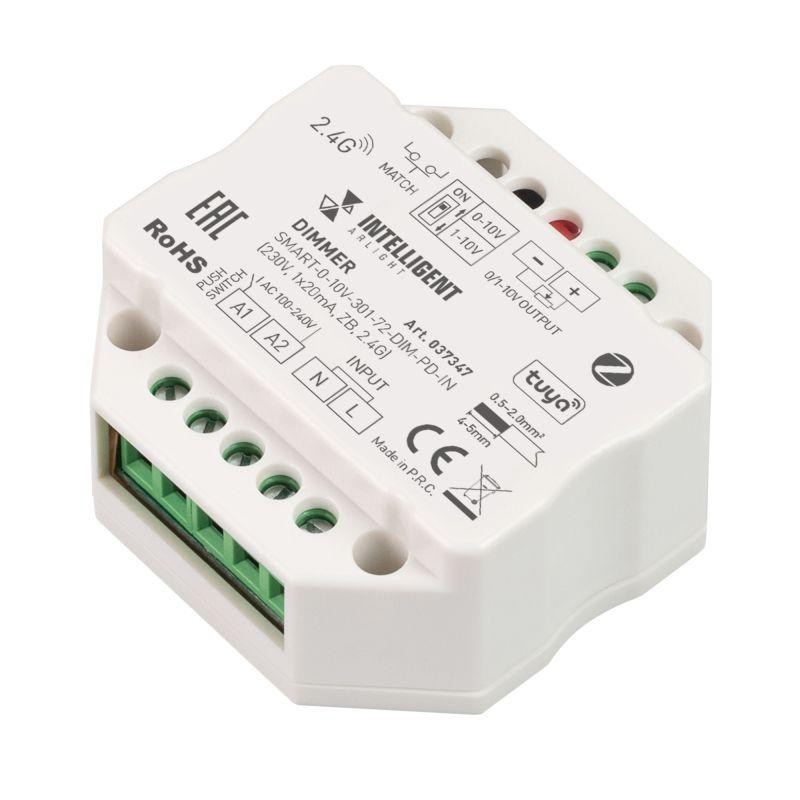 Диммер SMART-0-10V-301-72-DIM-PD-IN (230В 1х20мА ZB 2.4G) (IP20 пластик) INTELLIGENT ARLIGHT 037347 Диммер SMART-0-10V-301-72-DIM-PD-IN (230В 1х20мА ZB 2.4G) (IP20 пластик) INTELLIGENT ARLIGHT 037347
