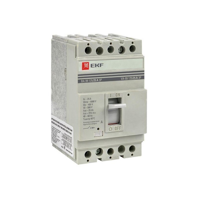 Выключатель автоматический 3п 125/25А 25кА ВА-99 PROxima EKF mccb99-125-25 Выключатель автоматический 3п 125/25А 25кА ВА-99 PROxima EKF mccb99-125-25