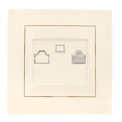Розетка компьютерная 1-м СП Валенсия RJ45 крем. PROxima EKF EWK01-035-20