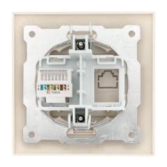 Розетка компьютерная 1-м СП Валенсия RJ45 крем. PROxima EKF EWK01-035-20