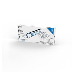 Светильник светодиодный Qplus 100Вт 5000К IP65 12000лм 120-260В 455х180х49мм ДКУ уличный консольный КСС Ш черн. GAUSS 629535300