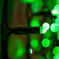 Гирлянда светодиодная "Светодиодный Дождь" 2х1.5м 360LED зел. 23Вт 230В IP67 постоян. свечение провод каучук черн. Neon-Night 23