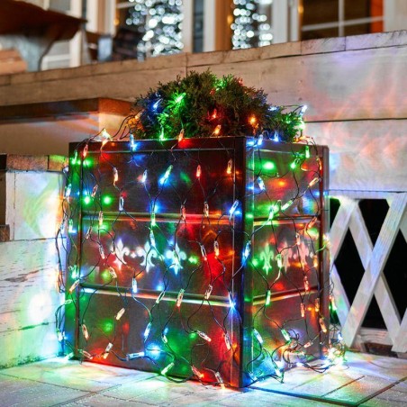 Гирлянда светодиодная "Сеть" 1х1.5м 160LED мультиколор 10Вт 220-240В IP65 с контроллером 8 режимов провод ПВХ черн. Neon-Night 2