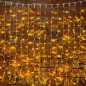Гирлянда светодиодная "Светодиодный Дождь" 2х3м 600LED тепл. бел. 70Вт 230В IP65 постоян. свечение провод бел. (нужен шнур питан