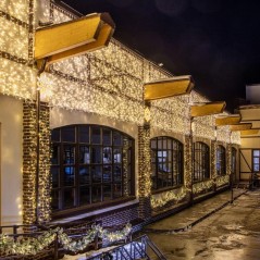 Гирлянда светодиодная "Светодиодный Дождь" 2х3м 600LED тепл. бел. 70Вт 230В IP65 постоян. свечение провод бел. (нужен шнур питан