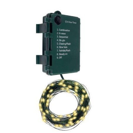 Гирлянда "Роса" DC-G06-50Y 50 microLED 5.1м. 8реж. (3хAA в компл.) желт. ФАZА 5059665