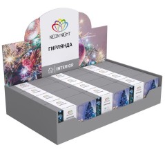 Гирлянда светодиодная "Твинкл Лайт" 6м 40LED бел. 5.1Вт 220-240В IP20 с контроллером 8 режимов провод ПВХ темн. зел. Neon-Night 