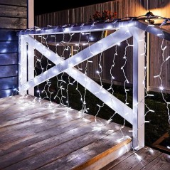 Гирлянда светодиодная "Светодиодный Дождь" 2х1.5м 192LED бел. 78Вт 230В IP65 постоян. свечение провод прозр. Neon-Night 235-305-