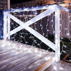 Гирлянда светодиодная "Светодиодный Дождь" 2х1.5м 192LED бел. 78Вт 230В IP65 постоян. свечение провод прозр. Neon-Night 235-305-