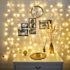 Гирлянда светодиодная "Светодиодный Дождь" 1.5х1.5м LED тепл. бел. свечение с динамикой провод прозр. 230В Neon-Night 235-016