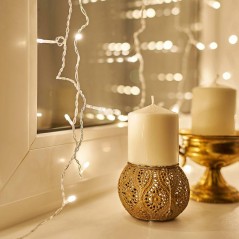 Гирлянда светодиодная "Светодиодный Дождь" 1.5х1.5м LED тепл. бел. свечение с динамикой провод прозр. 230В Neon-Night 235-016