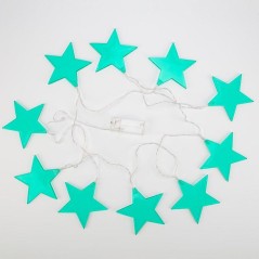 Гирлянда светодиодная "Звездопад" 2.25м 10LED бирюз. бел. 0.1Вт IP20 провод ПВХ прозр. элементы питания 2хAA (не в компл.) Neon-
