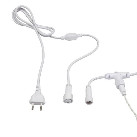 Гирлянда светодиодная "Дождь" 2х6м 768LED тепл. бел. 70Вт 230В IP65 эффект мерцания провод бел. (партия 2020 - 768LED) Neon-Nigh