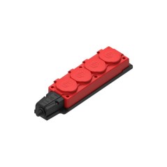 Колодка удлинителя 4-м MultiSet 2К+З 16А 250В IP44 каучук красн. SE MST4124RD