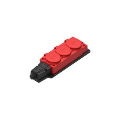 Колодка удлинителя 3-м MultiSet 2К+З 16А 250В IP44 каучук красн. SE MST4123RD