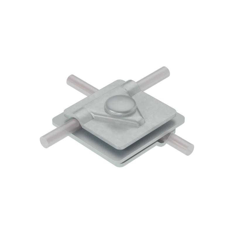 Соединитель универсальный 3USM-D5-10 INOX304 для прутка d5-10мм с 3 пластинами 40х40мм нерж. сталь КМ MA0295