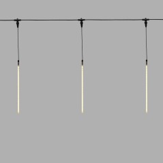 Гирлянда светодиодная "Тающие сосульки" 10шт х 50см шаг 100см 600LED тепл. бел. 24В провод каучук черн. соединяется Neon-Night 2