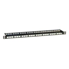 Патч-панель наборная экранированная 19дюйм 0.5U Keystone 24 порта DKC RNKPP2405BK